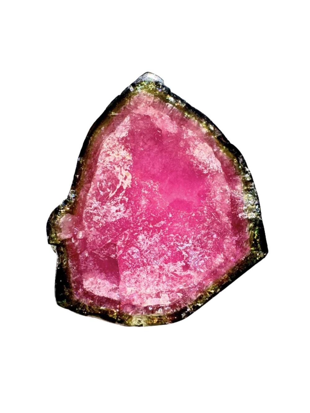 17.5 carats Watermelon Tourmaline Crystal Slice Polished Cabochon Specimen #4